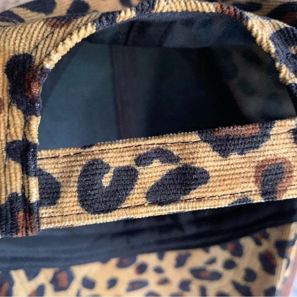 Cedarwood Threads Corduroy Leopard Print Ball Cap NWT